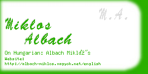 miklos albach business card